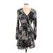 Sonoma Goods for Life Casual Dress - Wrap: Black Print Dresses - Women's Size Medium