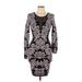 FELICITY & COCO Casual Dress - Bodycon: Black Graphic Dresses - Women's Size Large