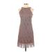 SL Fashions Casual Dress: Brown Brocade Dresses - Women's Size 4 Petite