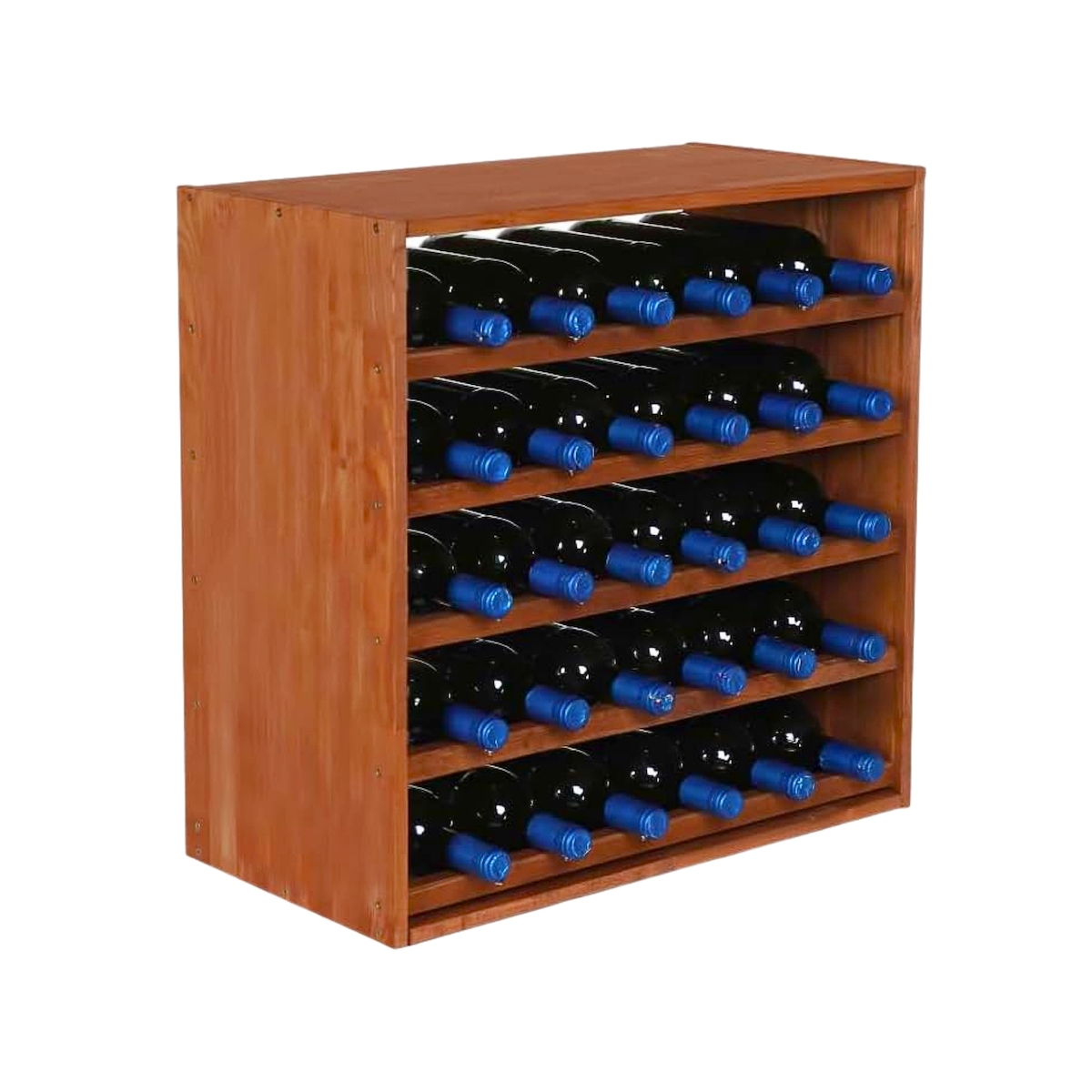 PROREGAL Modulares Weinregal VINCELLAR MOD | HxBxT 60x60x30cm | Standard Modul für 30 Flaschen | Massives Kiefernholz | Braun geölt | Flaschenregal Image