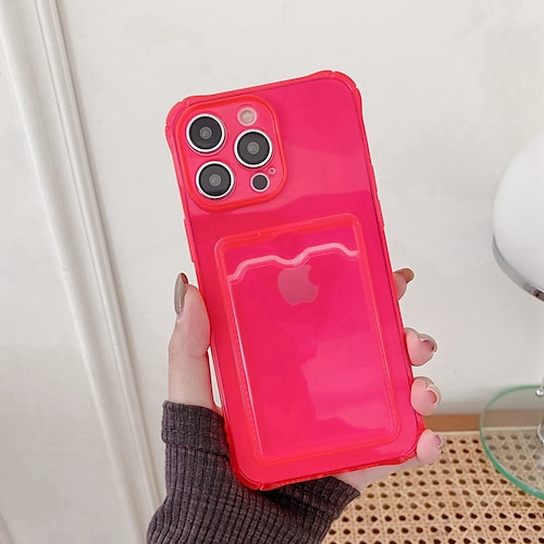 Handy Hülle Handyhüllen Für iPhone 15 14 Pro Max Plus 13 12 11 Pro Max Mini Rückseite Kristallklar Schlankes Gehäuse Transparent Ultradünn Kartenfach Farbverläufe TPU Image