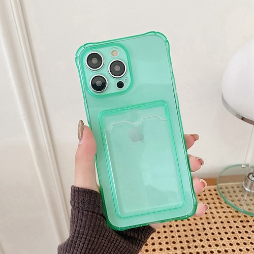 Handy Hülle Handyhüllen Für iPhone 15 14 Pro Max Plus 13 12 11 Pro Max Mini Rückseite Kristallklar Schlankes Gehäuse Transparent Ultradünn Kartenfach Farbverläufe TPU Image