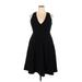 Dress the Population Casual Dress - Mini V Neck Sleeveless: Black Solid Dresses - New - Women's Size 2X-Large