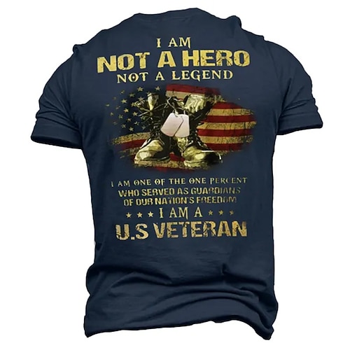 Herren US Veteran Grafik T-Shirt - Kein Held keine Legende Wächter der Freiheit patriotisches Kurzarm T-Shirt Image