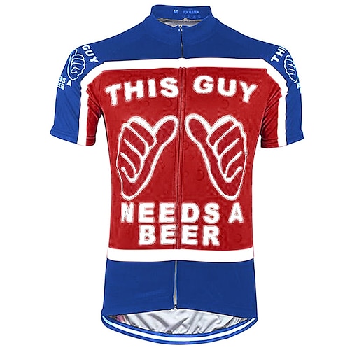 Herren Radtrikot Grafik Gemustert Buchstaben Zahlen Kurzarm Fahhrad Trikot Oberteil mit 3 Gesäßtaschen Mountainbike MTB Straßenradsport Schnelltrocknend Weich Reflektierende Streifen Rückentasche Image