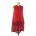 Rag & Bone Casual Dress - Shift High Neck Sleeveless: Red Solid Dresses - Women's Size 8