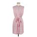 Ann Taylor LOFT Casual Dress - Shirtdress Mock Sleeveless: Pink Dresses - Women's Size Medium