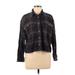 American Eagle Outfitters Jacket: Short Black Print Jackets & Outerwear - Women's Size Medium