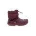 Crocs Ankle Boots: Burgundy Print Shoes - Women's Size 6 - Round Toe