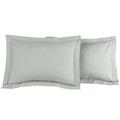 2 taies d'oreiller satin de coton-tencel 200 fils Gris Cendré 50x70 cm