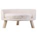 Elevated Pet Bed Pet Stool Bed with Cozy Pad for Sleeping and Relaxing Pet Chair with Sturdy Wood Legs for Dog Kitten Use in Living Room Outdoor Indoor Office 24 L x 24 W x 13 Th White