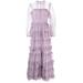 Tiered Lace Maxi Dress - Purple - Self-Portrait Dresses