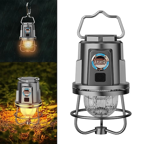 lanterna da campeggio ricaricabile luce per tenda portatile ricaricabile ipx4 accessorio di illuminazione esterna impermeabile per escursionismo pesca decorazione tenda da campeggio all'aperto 1pz