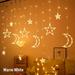 3.5m stars and moon lights string lights curtain family holiday decoration 138Leds.