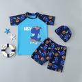 Kids Boys Swimsuit Graphic Short Sleeve Outdoor Cool Colorful shark Summer Clothes 7-13 Years
