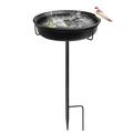 AUHOKY Freestanding Birdbaths Bowl for Outdoor Lightweight Detachable Outdoor Bird Bath with Sturdy Metal Stake Adjustable Birdfeeder for Garden Patio Yard Lawn Decoration (Black)