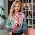 Girls' 3D Unicorn Hoodie Pullover Long Sleeve 3D Print Fall Winter Active Fashion Cute Polyester Kids 3-12 Years Outdoor Casual Daily Regular Fit