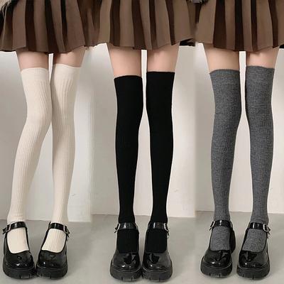 3 Pairs Women's Stockings Wedding Work Daily Solid Color Retro Cotton Classic Vintage Retro Washable Casual Stockings