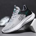 Men's Sneakers Sporty Look Flyknit Shoes Running Trail Running Shoes Sporty Casual Outdoor Daily Tissage Volant Breathable Comfortable Slip Resistant Lace-up Black And White White / Green Gray Black