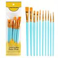 10pcs Professional Artist Paint Brushes Set - Perfect for Acrylic, Oil, Watercolor Canvas Painting - Ideal for Kids Professionals!