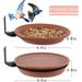 Bird Feeder Round Tray Bird Feeder Bird Bath Hanging Mounted Fountains Hummingbird Feeder for Outdoors Window Platform Deck Balcony Garden 2 Pack Feeder (2 Plates + 2 Iron Rings + Screws)