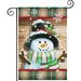 Let It Snow Christmas Garden Flag Winter Snowman Santa Hat Polyester Vertical Double Sided 12.5x18h Yard Flag Outdoor Decor