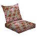 2-Piece Deep Seating Cushion Set Carpet Vintage carpet Colorful geometry ornamental textile texture Outdoor Chair Solid Rectangle Patio Cushion Set