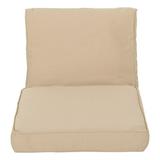 Afuera Living Outdoor Water Resistant Fabric Club Chair Cushions in Tan