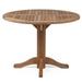 Ash & Ember Grade A Teak 42 Round Dining Table Weather-Resistant Indoor Outdoor Bistro-Style Solid Wood Patio Furniture Slatted Surface with Umbrella Hole Fits 4 People Comfortably