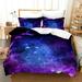 Starry Sky Duvet Cover Sets Galaxy Bedding Set Style Sky Themed Comforter Cover Night Scene Quilt Cover for Kids Girls Children 1 Duvet Cover with 2 Pillow Cases(No Comforter)