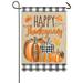 Happy Thanksgiving Garden Flag AIF4 Double Sided Buffalo Plaid Pumpkin Maple Leaves Autumn Harvest Fall Welcome Garden Yard Decorations 12.5x18 Inch Seasonal Outdoor Flag (Happy Thanksgiving)