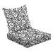 2-Piece Deep Seating Cushion Set floral seamless pattern swirl shapes Black white Decorative for print Outdoor Chair Solid Rectangle Patio Cushion Set