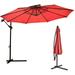 10ft Patio Umbrella Cantilever Offset Umbrella Market Hanging Umbrella with base Outdoor Umbrella for Backyard Garden patio table Poolside Deck