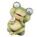 Solar Frog Light Decor Outdoor Lights Lantern Animal Statue Tiki Resin