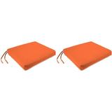Jordan Manufacturing Sunbrella 17 x 19 Canvas Tuscan Orange Solid Rectangular Outdoor Chair Pad Seat Cushion with Ties (2 Pack)