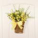 Brenberke Border Flower Basket Spring Grass Flower Wall Hanging Garland Home Simulation Flower Rattan Basket Door Basket Door Hanging Decorative Pendant