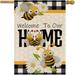 28x40 Inch Double Sided Summer Garden Flag - Seasonal Large Outdoor Yard Flags of Burlap - Banner Welcome to Our Home Bee - Outside Garden Yard Decorations - Outside Decorative Banners for Yard