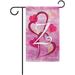 YCHII Red Pink Love Heart Valentines Day Decorative Garden Flag Initial Letter Monogram W Decor Banner for Outside Double Sided