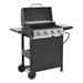 4 Burner Stainless Steel Propane Gas Grill Barbecue Gas Grill with Side Burner and Thermometer 34200BTU Outdoor BBQ Camping Grill