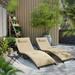 LLBIULife Lounge Chair for Outside 3 Pieces Chaise Lounge Outdoor Folding Pool Lounge Chairs Including Table Rattan Patio Set Gray