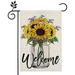 Welcome Spring Summer Dragonfly Butterfly Flowers Double Sided Garden Yard Flag 12x18h Hello Spring Summer Floral Decorative