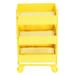 Dollhouse 3 Tier Storage Rack Simulation Movable 1:12 Dollhouse Trolley Rack with WheelsYellow