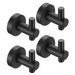 Wall Towel Hooks 2Pack/4 Pack Towel Hooks Bathroom Hooks Black Towel Hooks for Bathrooms Robe Hook for Cabinet Closet Door