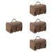 4pcs VORCOOL Vintage Treasure Storage Box Piggy Bank Organizer Wooden Treasure Chest Box Decorative Wood Storage Trunk with Lock