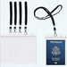 4x6Inch Extra Large Passport Holders ID Badge PVC Card Holder with Lanyards Fill for Passports by (5Pack Black Lanyards)