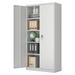CodYinFI Metal Storage Cabinet Lockable Storage Cabinet with Doors and 4 Adjustable Shelves 71 Tall Garage Cabinets for Home Office Classroom Garage (Gray Assembly Required)
