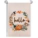 Shmbada Hello Fall Thanksgiving AIF4 Day Welcome Double Sided Flag Premium Material Seasonal Holiday Outdoor Decorative Small Flags for Home House Yard Lawn Patio 12.5 x 18.5 inch