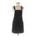 Love, Fire Casual Dress - Mini Square Sleeveless: Black Print Dresses - Women's Size Medium