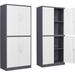 LLBIULife Metal Cabinet 71 Steel Cabinet with 2 Adjustable Shelves Locking 4 Doors File Cabinet for Home School Office Hospital Garage (Grey White) SC9005D