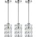 3 Pack 1 Light 5.4 Crystal Shade Hanging Kitchen Island Pendant Light Gold Finish Modern Pendant Fixture with Crystal Metal Shade for Bar Dining Room Living Room Over Sink